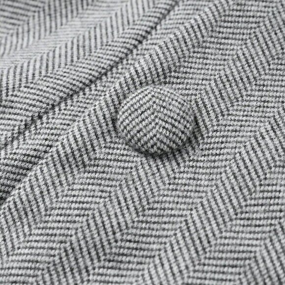 Light Grey Elegant Women's Casual Button Front Two Pieces Suit - Picture 5 of 6